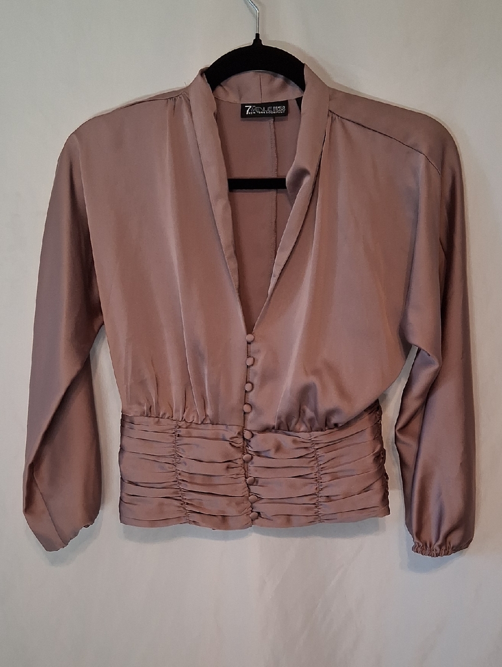 7th Avenue Design Studio Satin Mauve Blouse